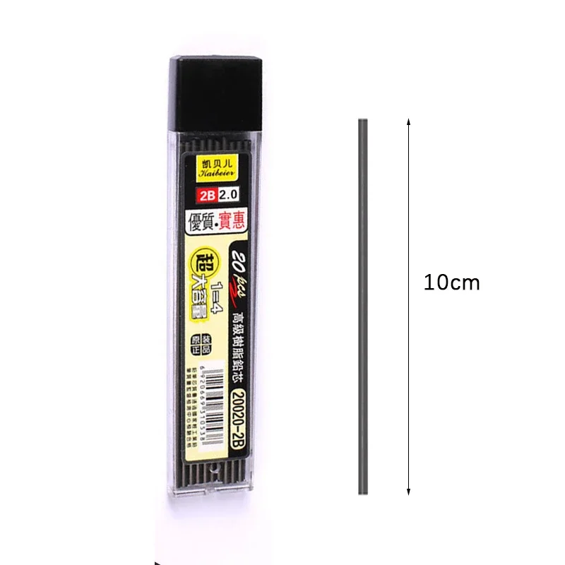 20 Chiếc/Chai Graphite 2.0Mm Dẫn Tự Động Bút Chì Lõi Thay Thế 2B Dày Core Cơ Bút Chì Đổ Lại Trường Văn Phòng nạp Lại