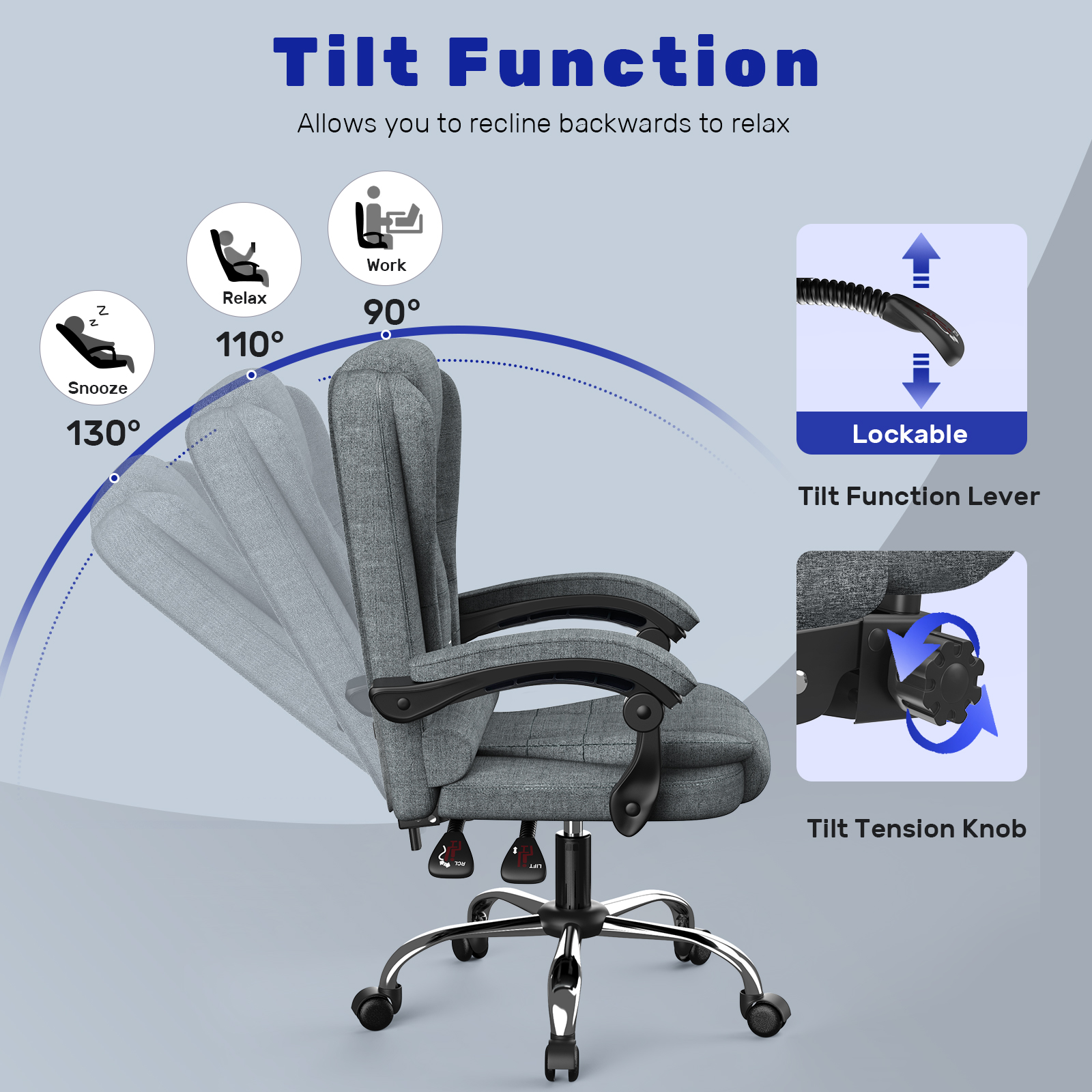 Executive Office Chair High  PU Leather Back Desk Chair Ergonomic Recliner Computer Chair Gaming Chair for Home Office Working