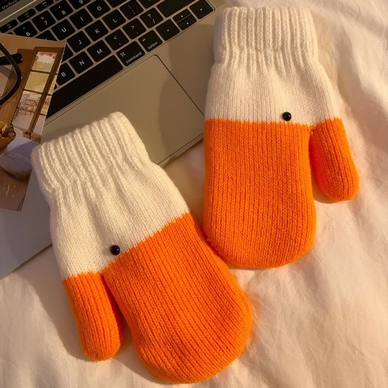 Nuevo estilo creativo divertido manopla de lana de ganso mujeres Otoño Invierno cálido polar grueso a prueba de frío encantador pareja estudiante Navidad