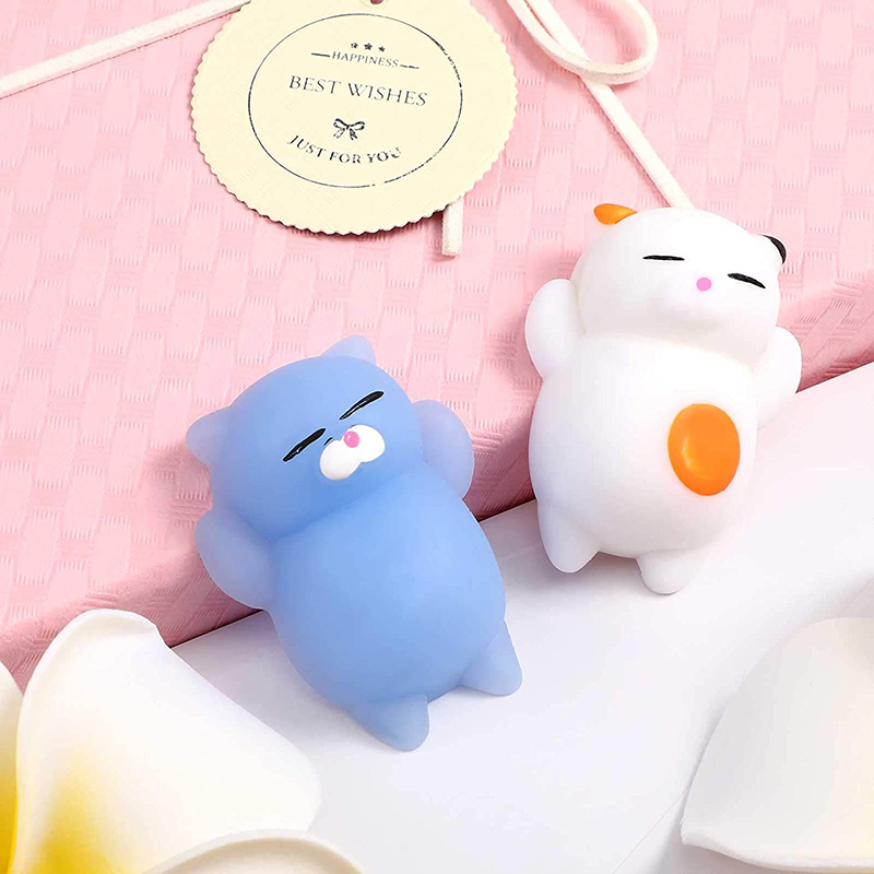 50-5個入り ランダム 可愛いもちもち スクイーズ フィジェットトイ ミニ キュート ソフト キャット ストレス解消 感覚的 握り心地 クリスマスギフト 大人 子供向け