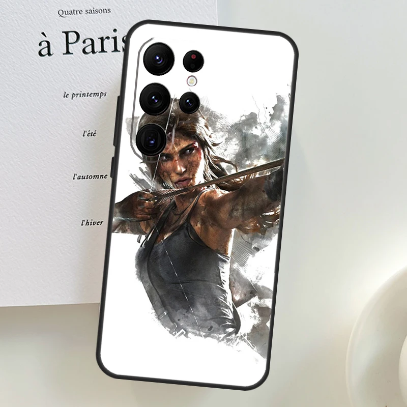 Casing Lara Croft Raider untuk Samsung Galaxy S23 S22 Ultra Plus S20 S21 FE S9 S10 Note 10 Plus 20 Ultra Cover