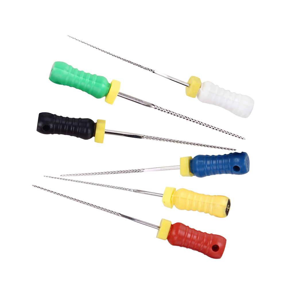 6Pcs/Pack AZDENT Dental Hand Use K-Files 21/25mm/31mm Stainless Steel Endodontic Root Canal Files Dentist Tools Dental Files Lab