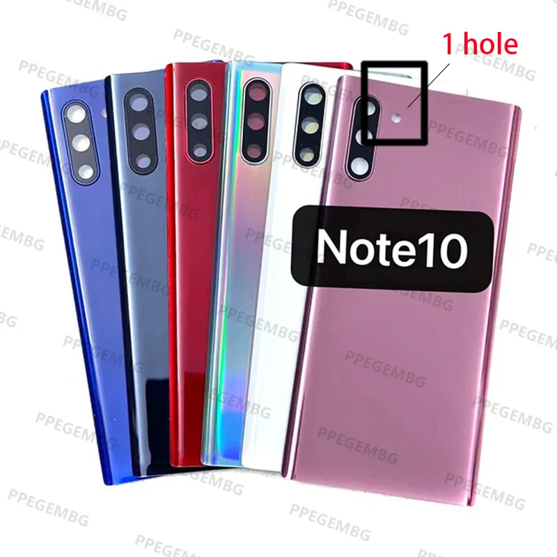 Zurück Glas Ersatz Für Samsung Galaxy Note 10 N970 note 10 plus N975 Batterie Abdeckung Hintere Tür Gehäuse Fall Kamera objektiv Aufkleber