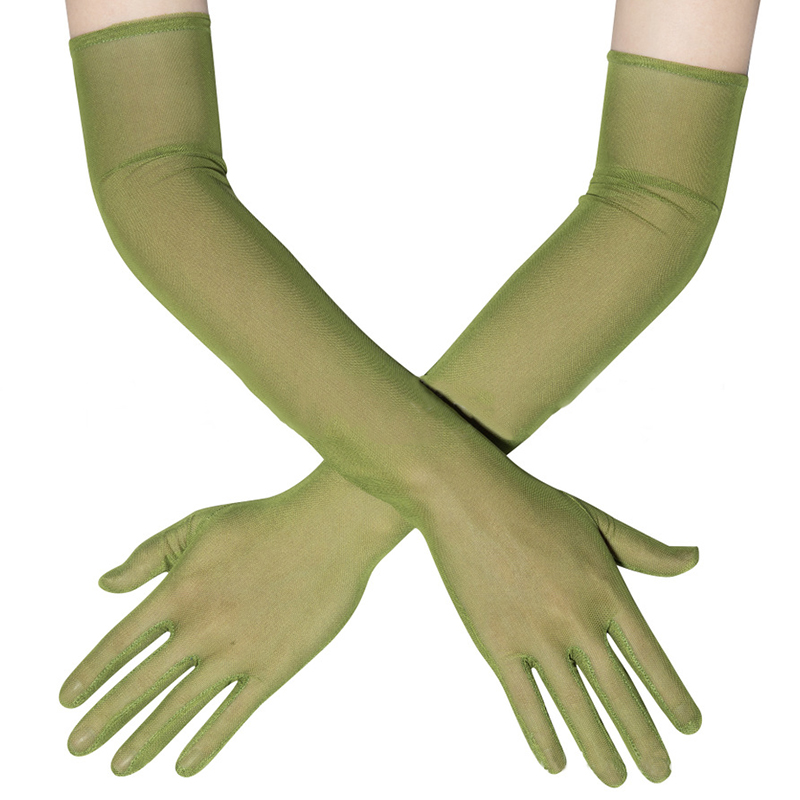 55 см сексуальные кружевные тонкие полые прозрачные длинные перчатки дышащая сетчатая пряжа для женщин и мужчин сценическое выступление вечерние косплей эластичность