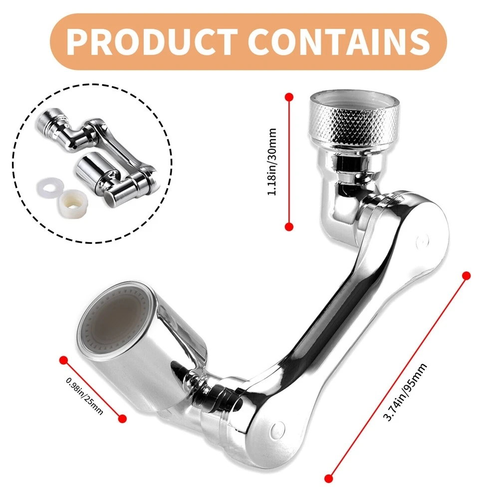 สีดํา ยูนิเวอร์แซล 1080 °   หมุนก๊อกน้ําExtenderพลาสติกDual Mode SprayerหัวBubblerหัวฉีดสําหรับห้องครัวอ่างล้างหน้าแขนหุ่นยนต์Tap