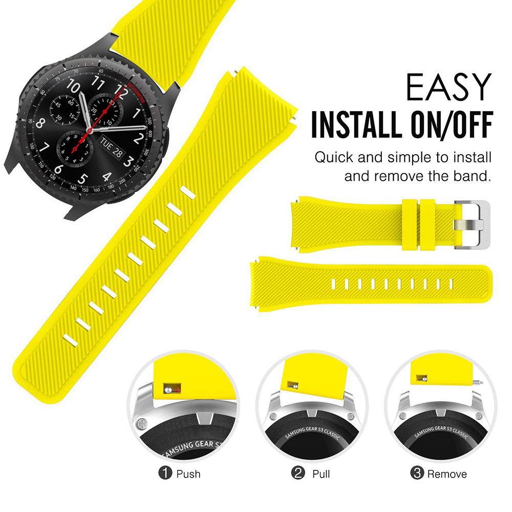20 มม.22 มม.สําหรับ Samsung Galaxy Watch 3 4 5 46 มม./42 มม./active 2 เกียร์ S3 Frontier/ s2/กีฬาสร้อยข้อมือซิลิโคน Huawei GT 2 สาย