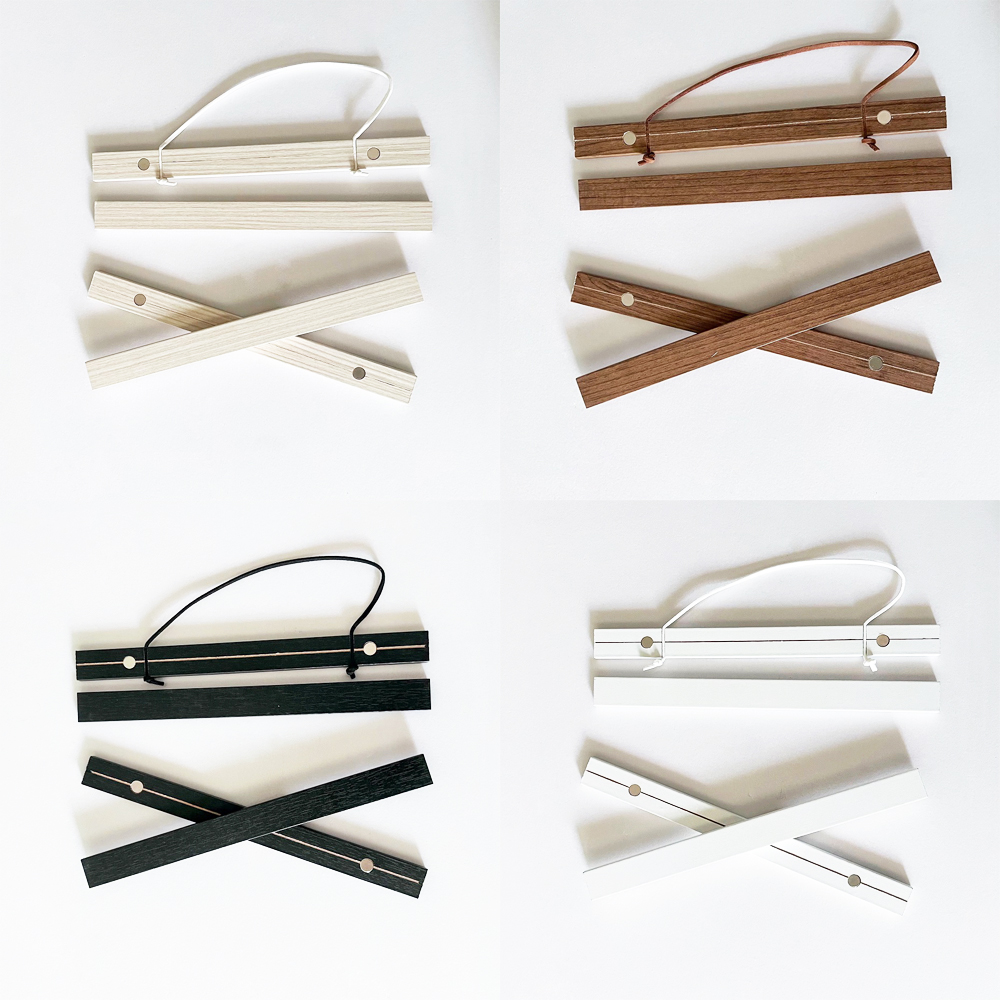 4 Colors Teak Pine Wood Magnetic Poster Hanger Scroll Painting Frame 21 31 41 51cm Black White Wood Photo Frame Canvas Frame