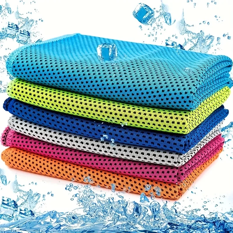 Asciugamano sportivo ad asciugatura rapida da 1 pezzo con scatola portaoggetti e coperta di ghiaccio rinfrescante - Per fitness all'aperto, campeggio