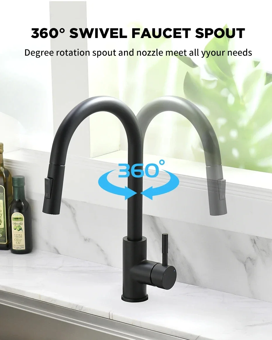 Kitchen Basin Faucets，silver color Surface Faucet，bathroom Sink Taps，Pull Out Kitchen Taps ，Single Hole G1/2 mixer Faucet