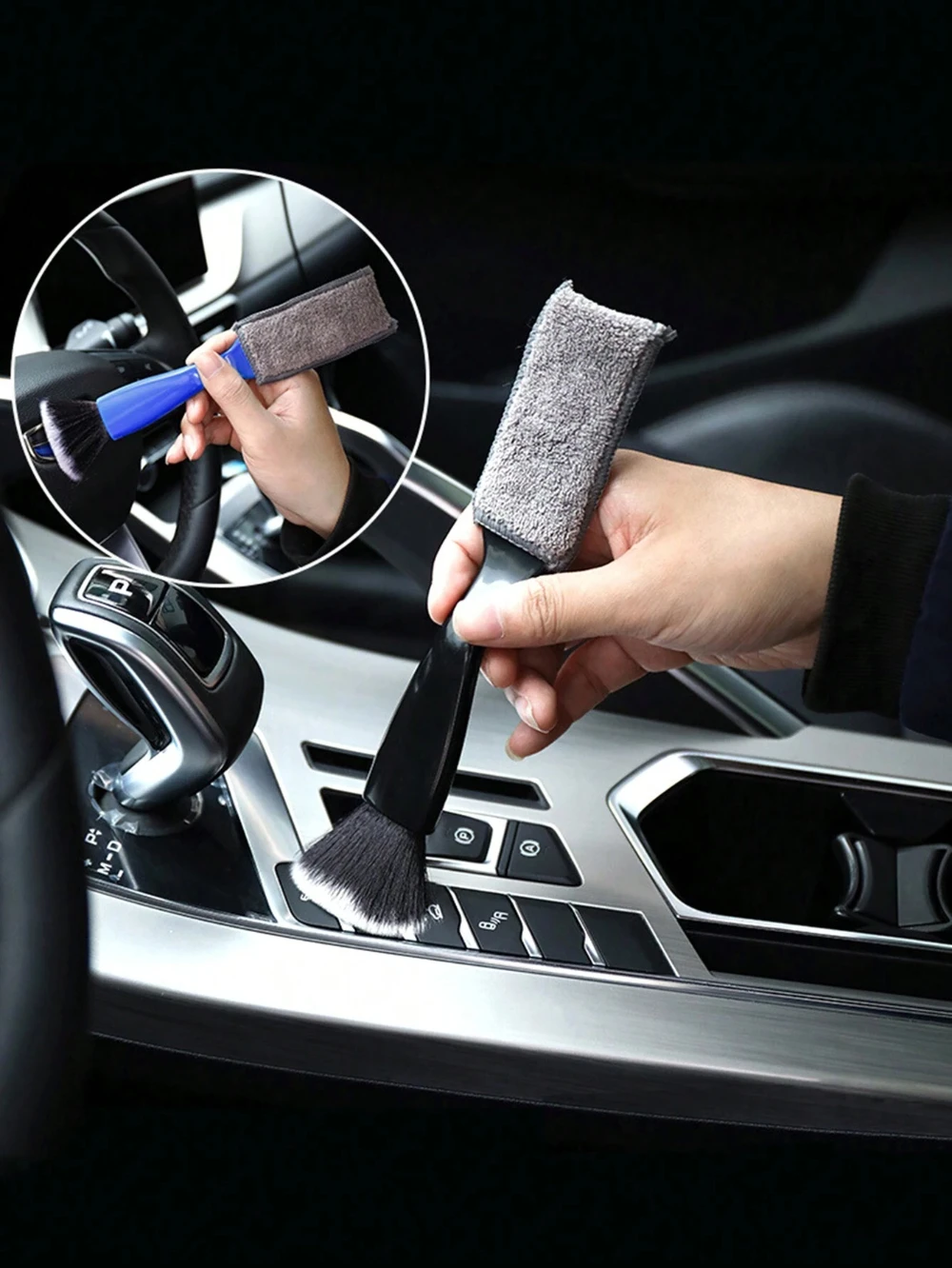 Cepillo de limpieza de coche multifuncional, cepillo de detalles de limpieza Interior, obturador de salida de aire