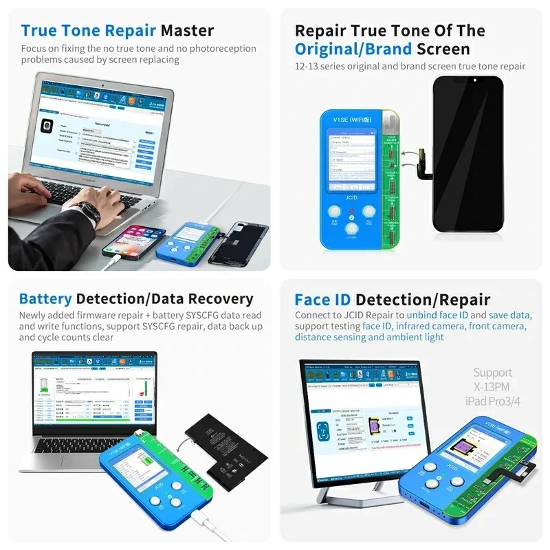 JCID V1SE Wifi Programmer For iPhone 11/12/13/14/15Pro Max iPad Photosensitive Original Color Face ID Camera Battery Repair Tool