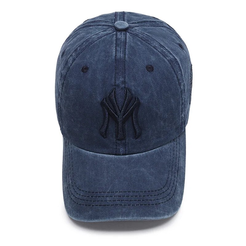 Hat Women's Korean Version Cap Soft Top Washed Distressed Baseball Cap Fashion Casual Men's Embroidery Sunshade Sunscreen Hat