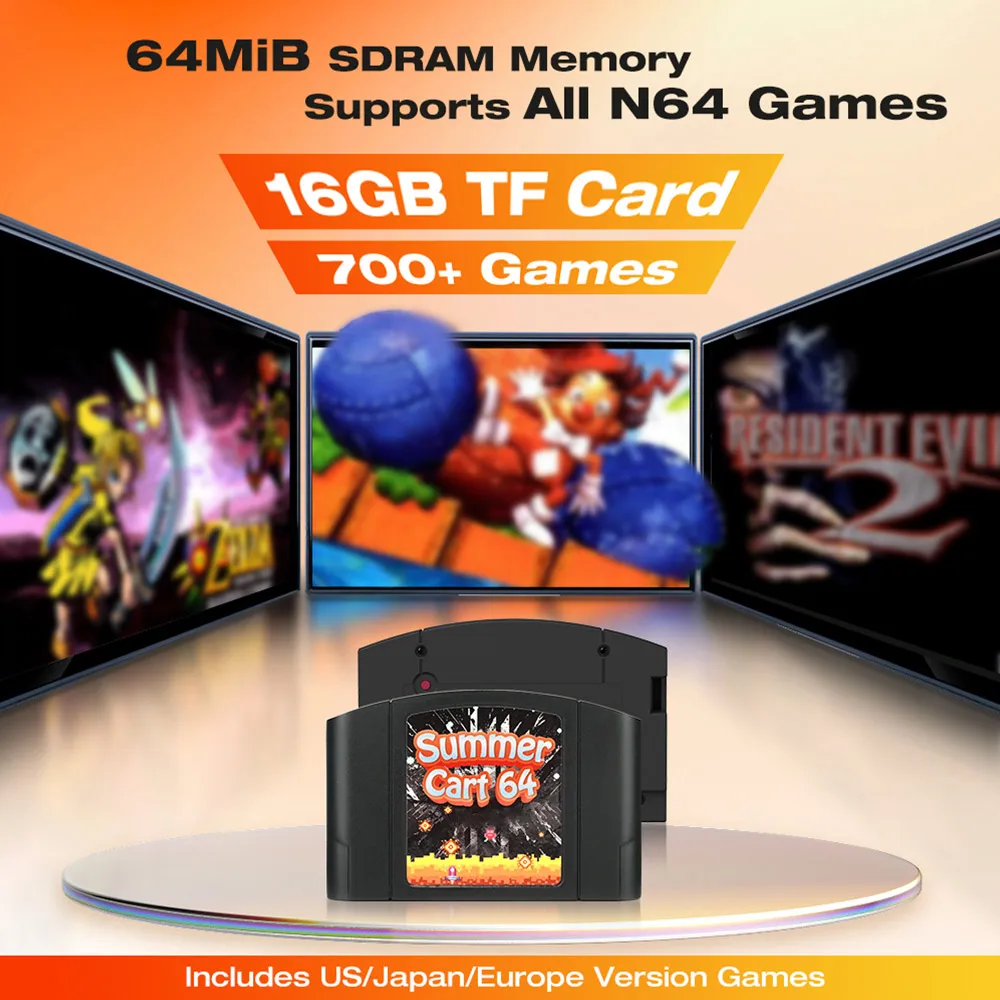 SummerCart64 Game Card For Nintendo 64 Game Cartridge For ED 64 Nintendo N64 Console