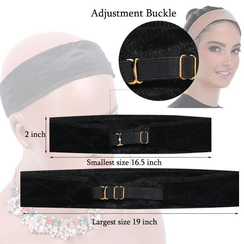 Plussign Parrucca Grip Fascia per Parrucche Frontali in Pizzo Parrucca Invisibile Regolabile Fascia per Capelli Nuda Fascia per Parrucca in Velluto Antiscivolo per Tenere Parrucche