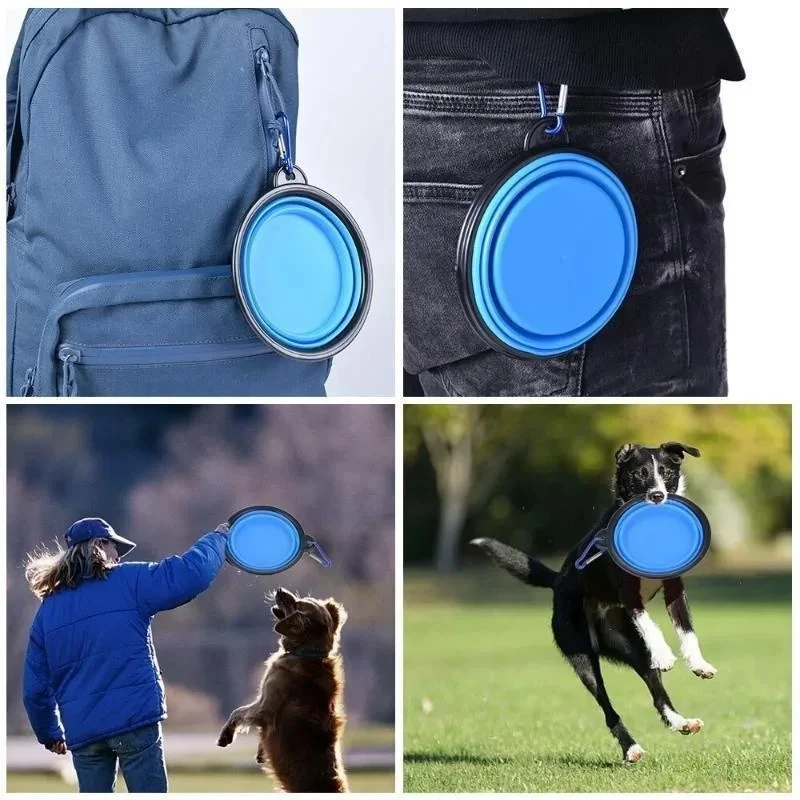 Cuenco pliable para mascotas de 350mL, suministros para perros, cuenco portátil para viajes al aire libre, accessoires pour chiens