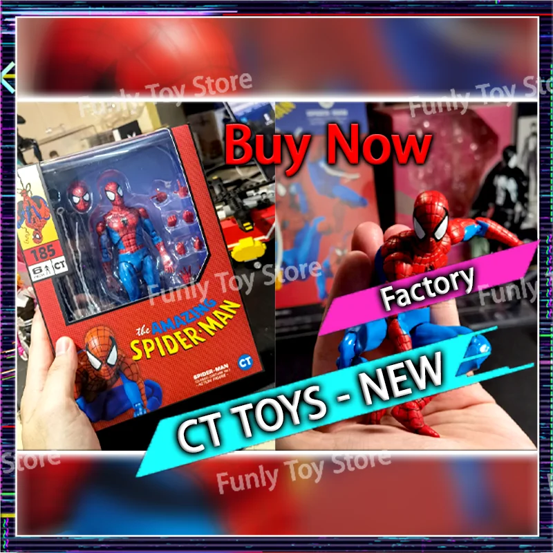Disponibile Ct Toys Spiderman Figura Mafex 185 L'incredibile Spider-Man SHF Anime Action Figure Regali personalizzati Giocattoli