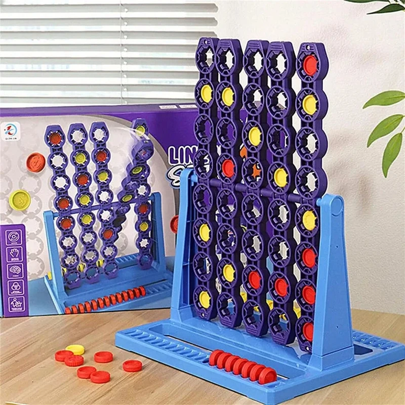 知育玩具チェス子供のおもちゃパズルボードゲームラインアップ 4 クラシックファミリーおもちゃ垂直ブルー垂直接続ボードチェッカー