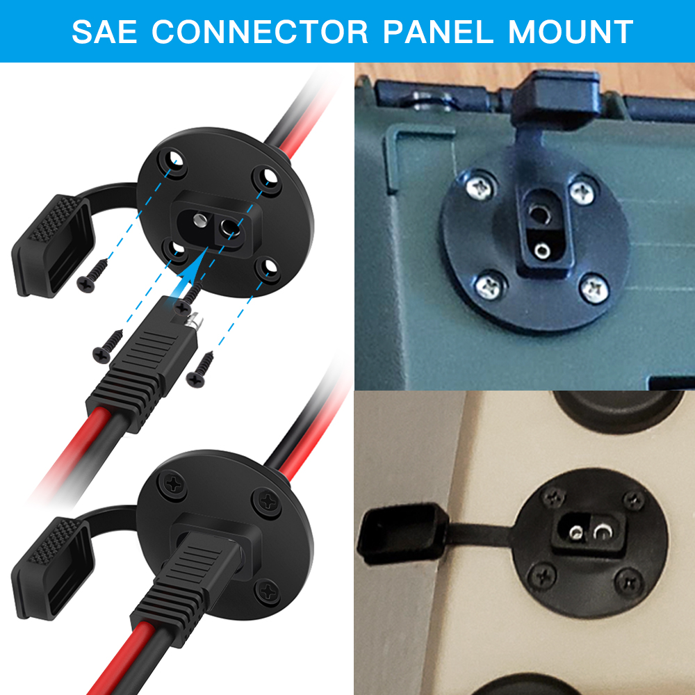 12AWG SAE Extension Cable Weatherproof Quick Connect Solar Panel Flush Mount SAE Plug Adapter Cable for Car Moto Battery