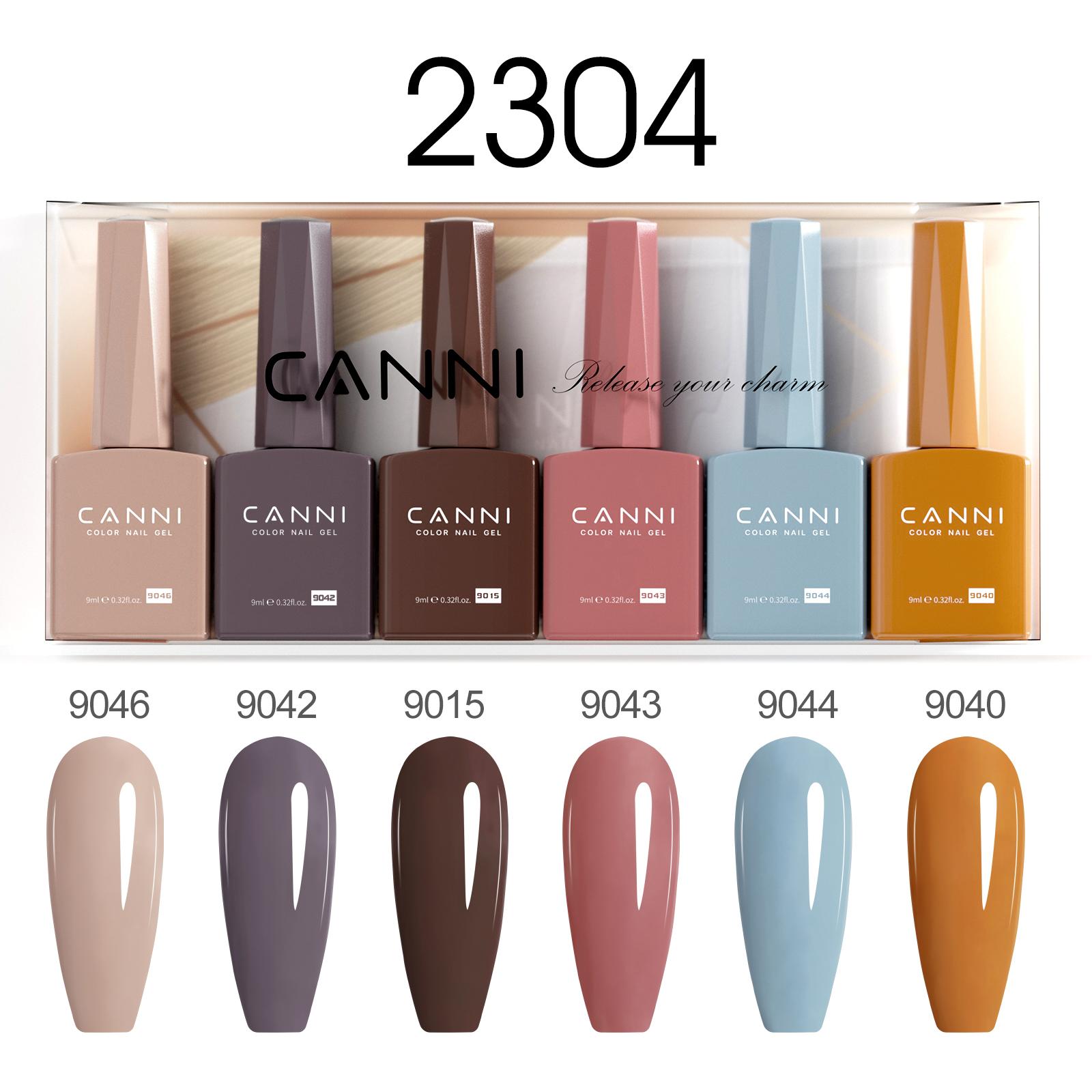 CANNI Gel Nail Polish VIP Kit Gorgeous Color Full Coverage HEMA FREE Soak Off UV LED Semi Permanent Gel Varnish Winter Nails