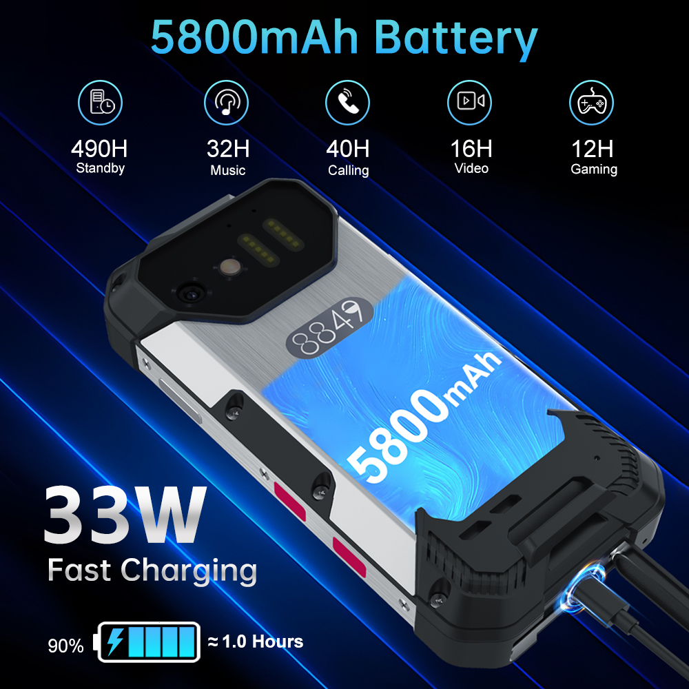 España almacén 8849 Tank Mini Unihertz teléfonos inteligentes resistentes pantalla de 4,3 "Android 13 Helio G99 24GB 256GB 100MP cámaras 5800mAh