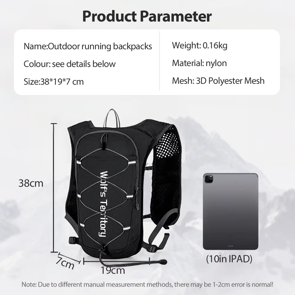 NEWBOLER Lichtgewicht hardlooprugzak Hydratatievest Run Bag Geschikt voor fietsmarathonwandelingen Ultralichte en draagbare tas