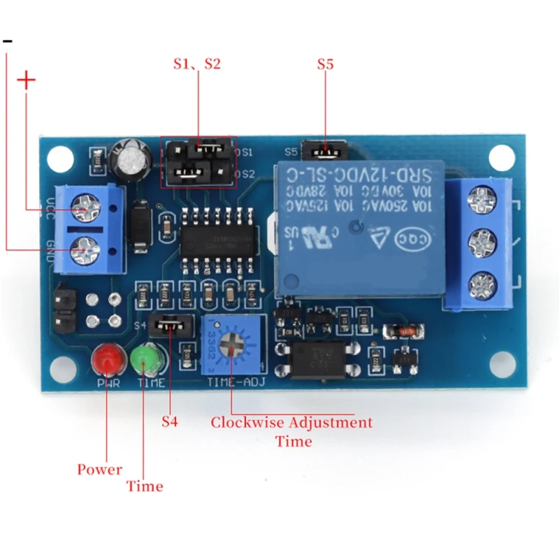 Relé de retardo de alta calidad, módulo de interruptor de encendido/apagado de retardo con temporizador DC 12V 5V Javino