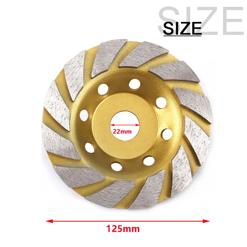 5 Inch Concrete Turbo Diamond Grinding Cup Wheel 5inch Heavy Duty Angle Grinder Wheels For Angle Grinder