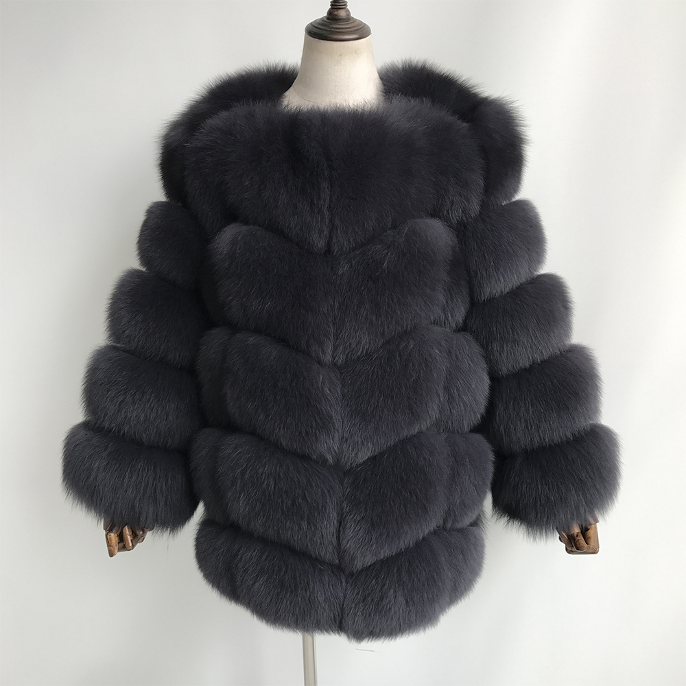 Jaxmonoy femmes réel manteau de fourrure hiver chaud moelleux naturel fourrure de renard veste dames mode nouveau en vêtements d'extérieur 2024 manteaux de fourrure de luxe