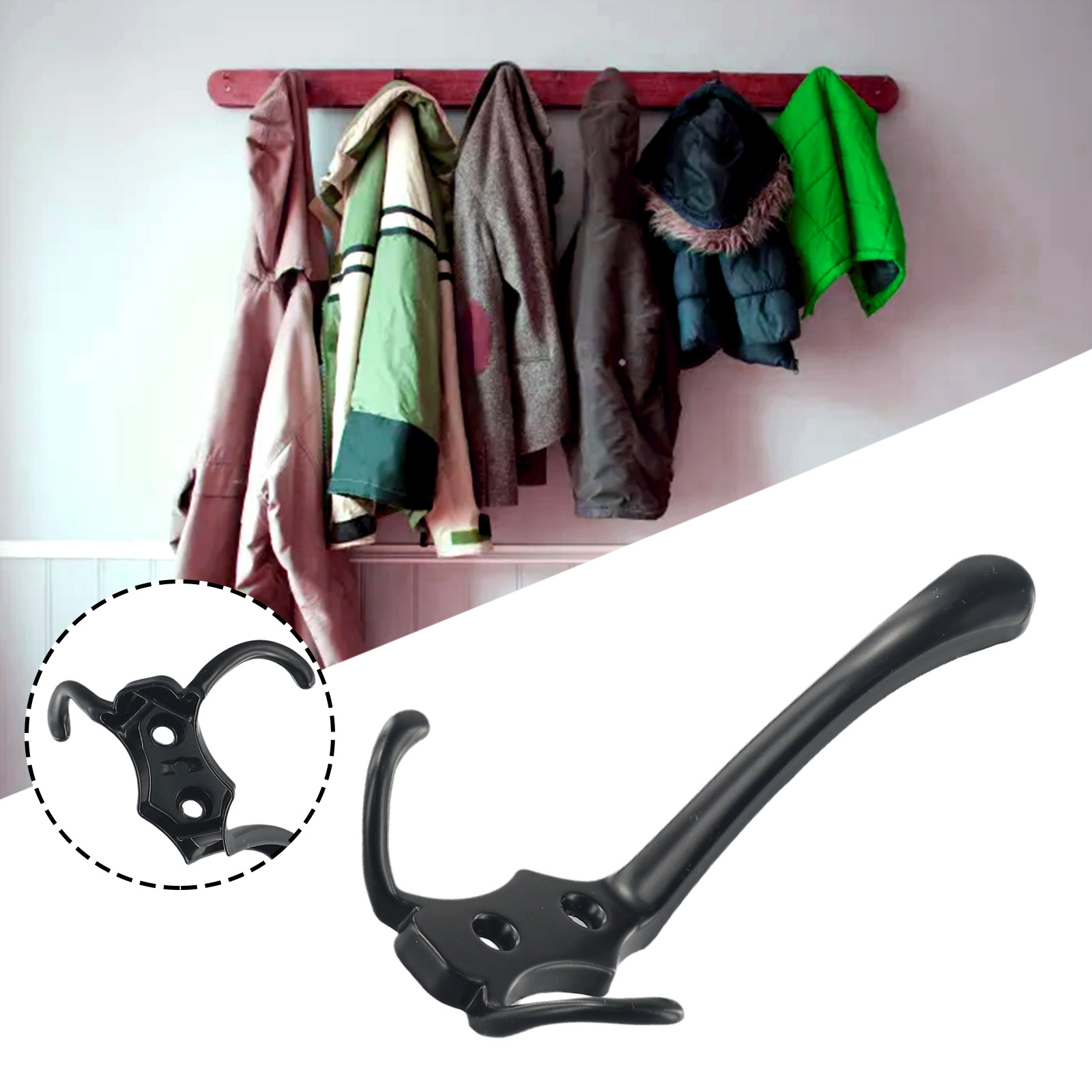 Modern 3 Hooks Coat Hook Wall Mounted Robe Clothes Rack Hat Wall Hanger Chrome Gold For Bedroom Clothes Entryway Furniture