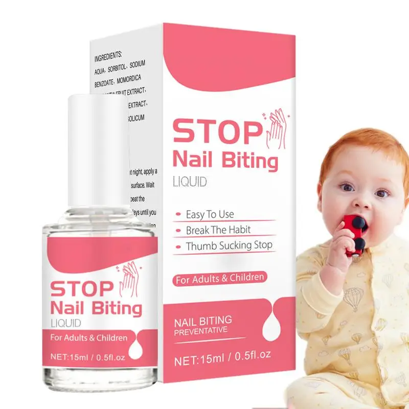 15ml líquido para parar de morder as unhas 0.5fl oz anti mordida esmalte anti mordendo para crianças cuidados para todas as idades parar de chupar o polegar