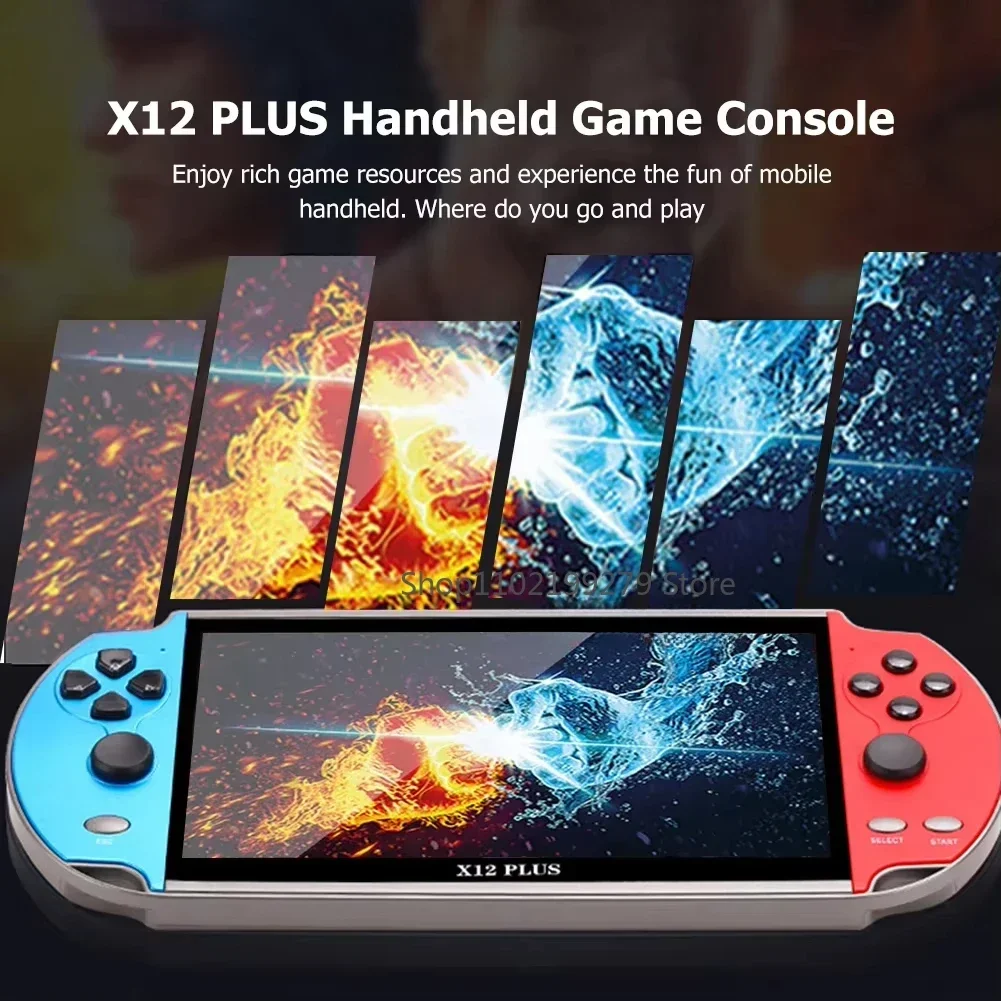 Console de jeu vidéo Portable X7/X7 Plus/X12/X12 Plus, écran HD 4.3/5.1/7.1 pouces, lecteur de jeu, plus de 10000 jeux classiques intégrés