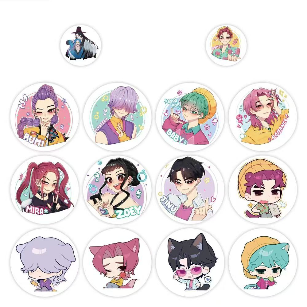 500Pcs/Roll Anime KPop Demon Hunters Stickers Demon Hunters Tiger DIY Scrapbooking Phone Luggage Skateboard Waterproof