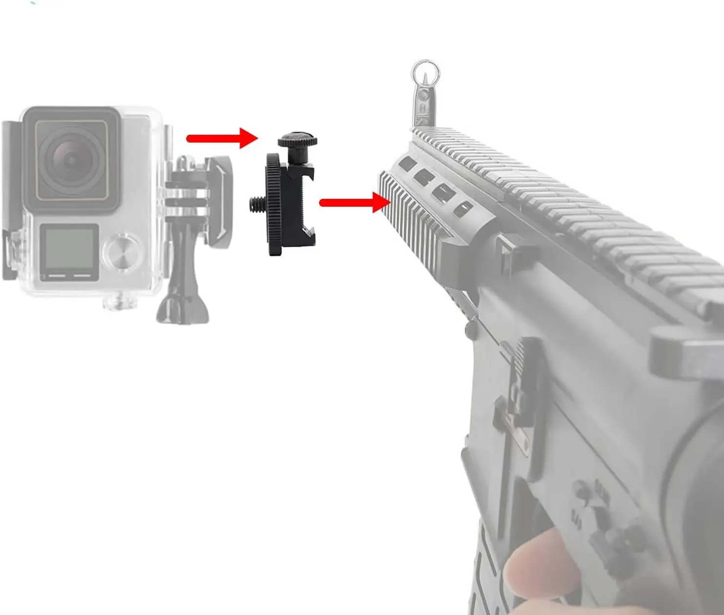 Universal Gun Phone Mount Halter Smartphone Action Kamera Picatinny Waver Rail Mount Adapter kompatibel für Gopro iPhone