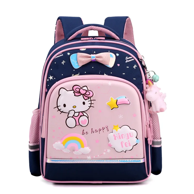 Sanrio Neue Hello Kitty Student Schultasche Niedlicher Cartoon Große Kapazität Kinder Leichter Doppelschulterrucksack