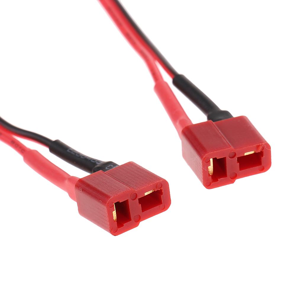 2x T Plug Deans para FUTABA JR Conector Adaptador Macho/Fêmea Cabo 125mm