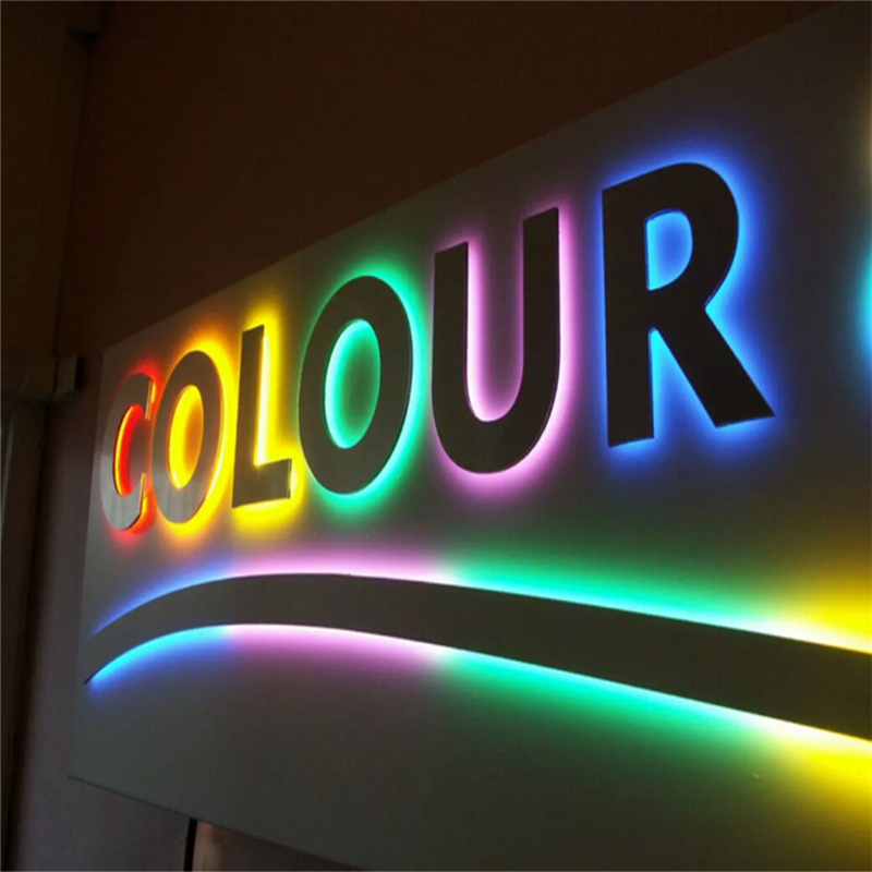 ที่กําหนดเองกลางแจ้ง backlit สแตนเลส LED Store ป้าย, back lighted โลหะโลโก้บริษัท hair beauty salon ป้ายตัวอักษร