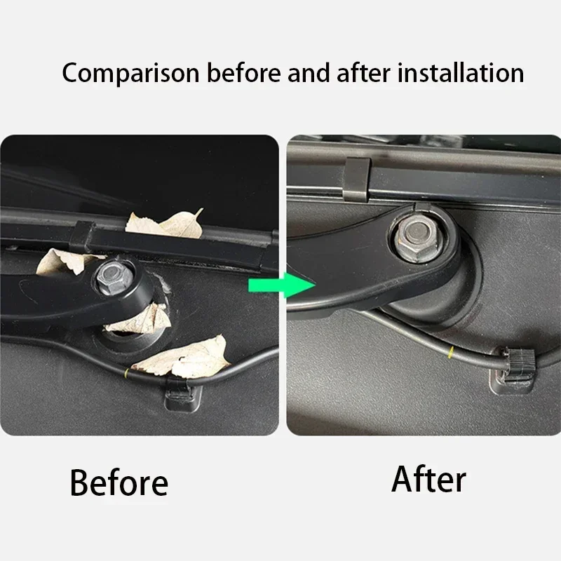For Tesla Model Y Car Wiper Arm Bottom Hole Protective Cover Auto Dustproof Waterproof Block Off Plug Cap Accessories 2021-2023
