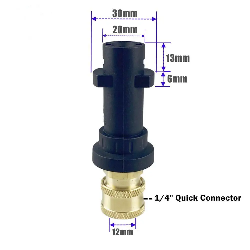 4000 PSI Karcher Adaptor To 1/4" Quick Connect With 5 Sprayer Nozzles For K2 K3 K4 K5 K7 High Pressure Wash Water Gun