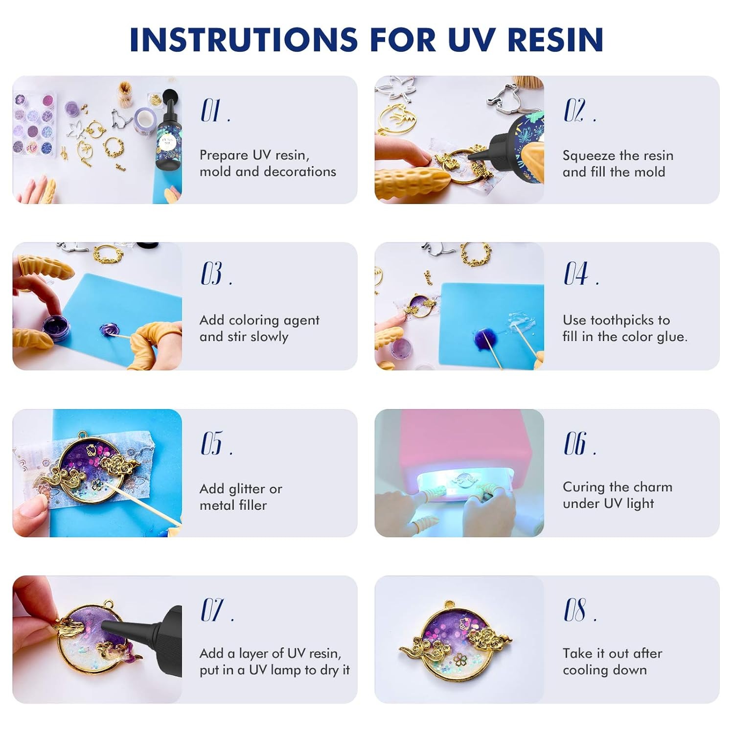 UV-hars - 100 g kristalheldere harde type UV-lijm Ultraviolet uithardende epoxyhars voor doe-het-zelf sieraden maken, ambachtelijke decoratie