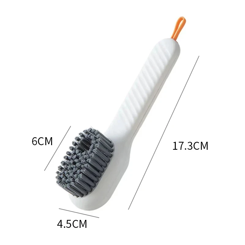 Automatic pressing liquid long handle shoe brush with soft bristles that do not damage shoes, laundry brush, cleaning tool