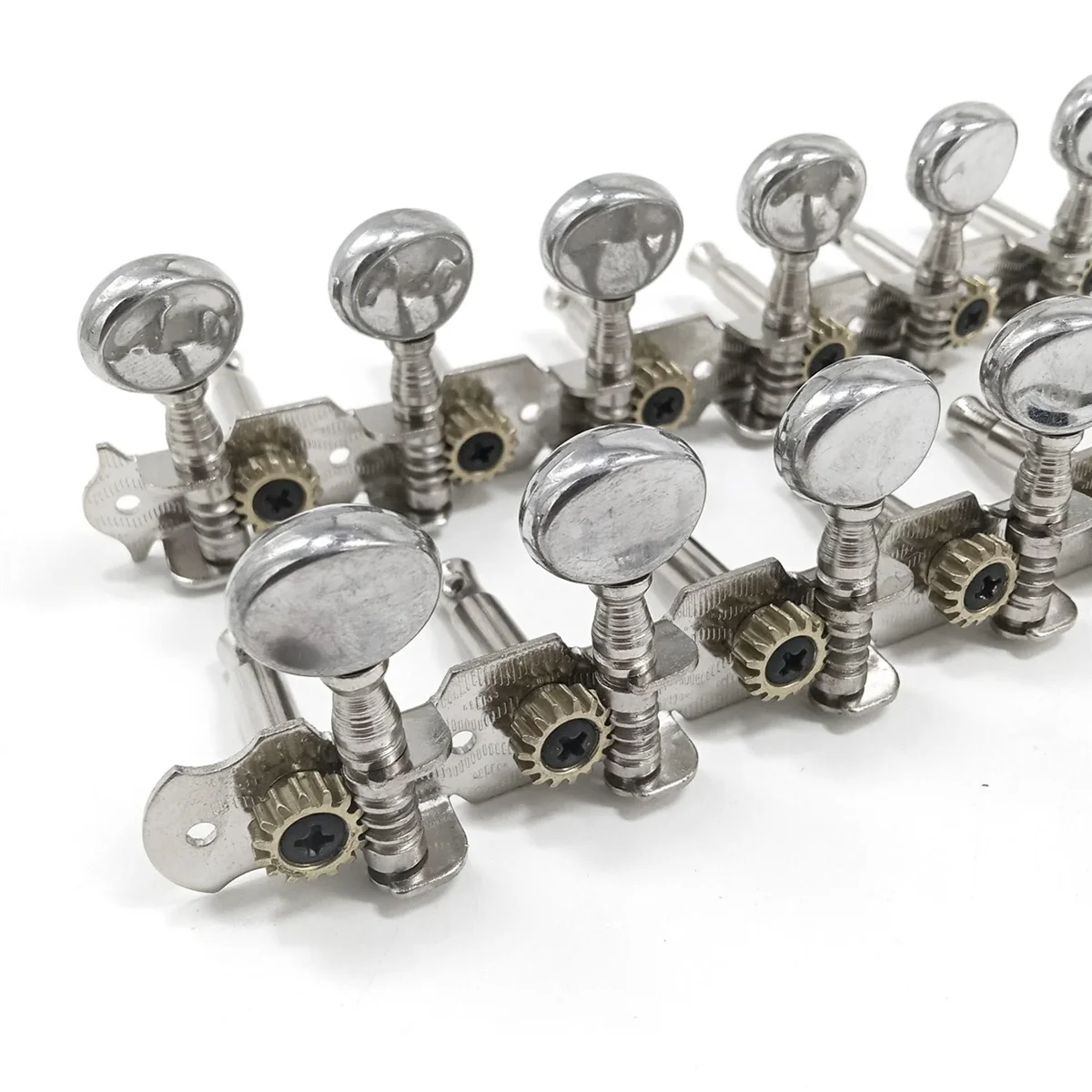 BAAU 2X 6L 6R Tuning Pegs Tuners Machine Heads String Tuning Pegs para 12 Cordas Guitarra Acústica Acessório Parte Prata