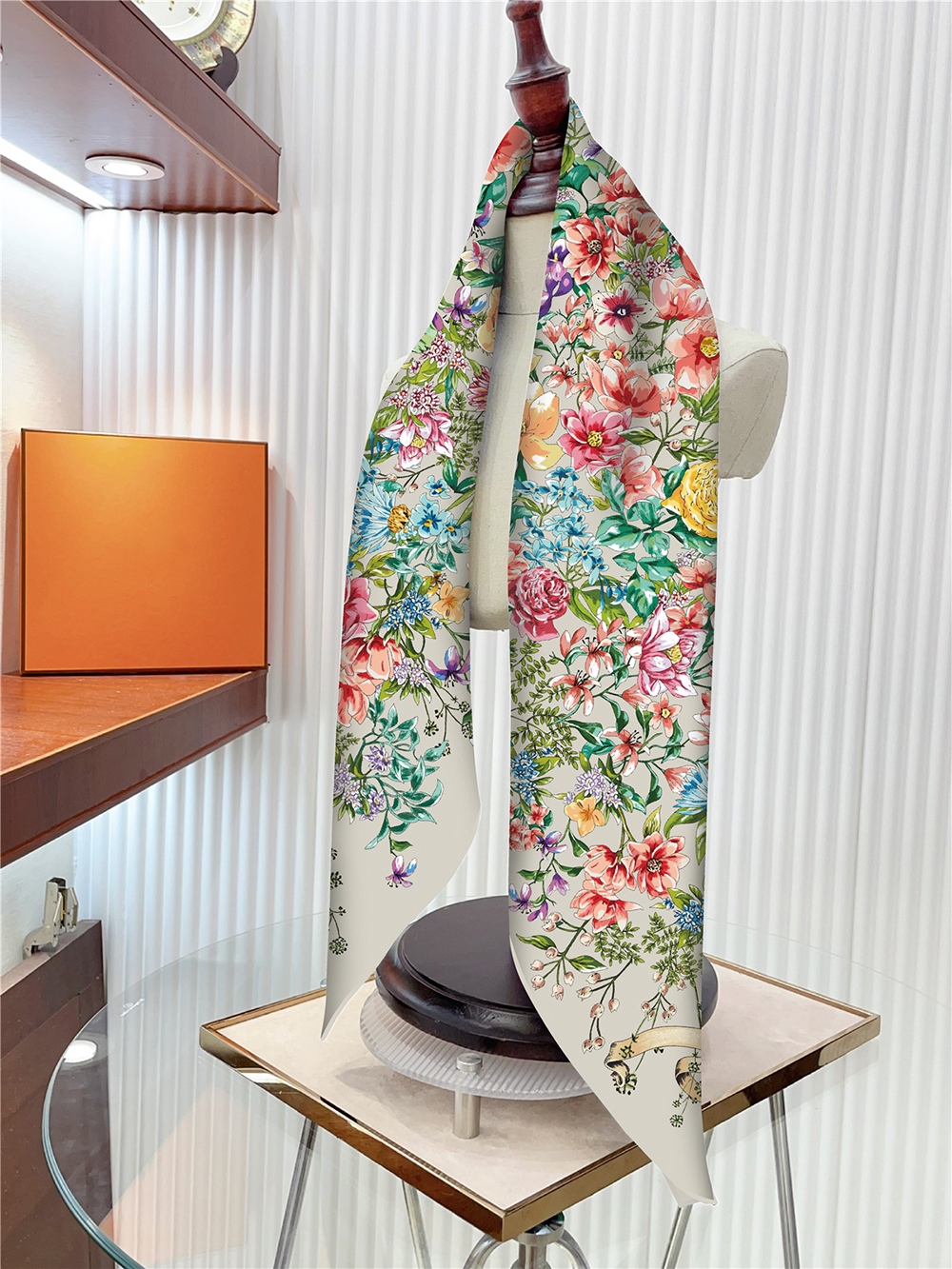 Bufanda de seda con estampado de árboles para mujer, pañuelo cuadrado para la cabeza, chales de playa, hijab, sjaal, 90CM