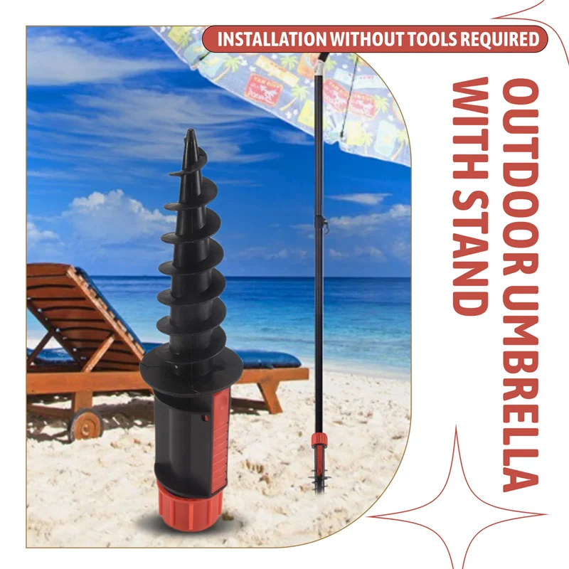 Sombrilla de playa con ancla de arena, soporte de almacenamiento en espiral para acampar al aire libre, Patio, césped, hogar y jardín