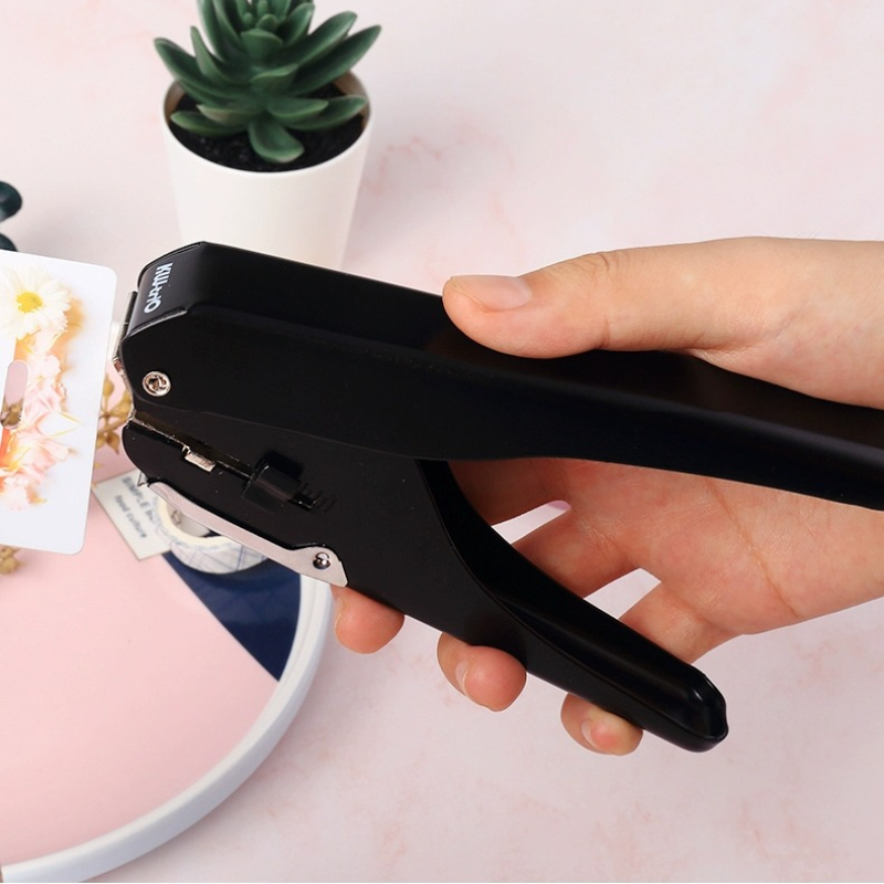 KW-triO 1 หลุม 10 แผ่นความจุ Hole Punch Heavy-Duty สล็อตโลหะ Single Hole Puncher สําหรับ ID Card PVC Photo Slot และกระดาษ