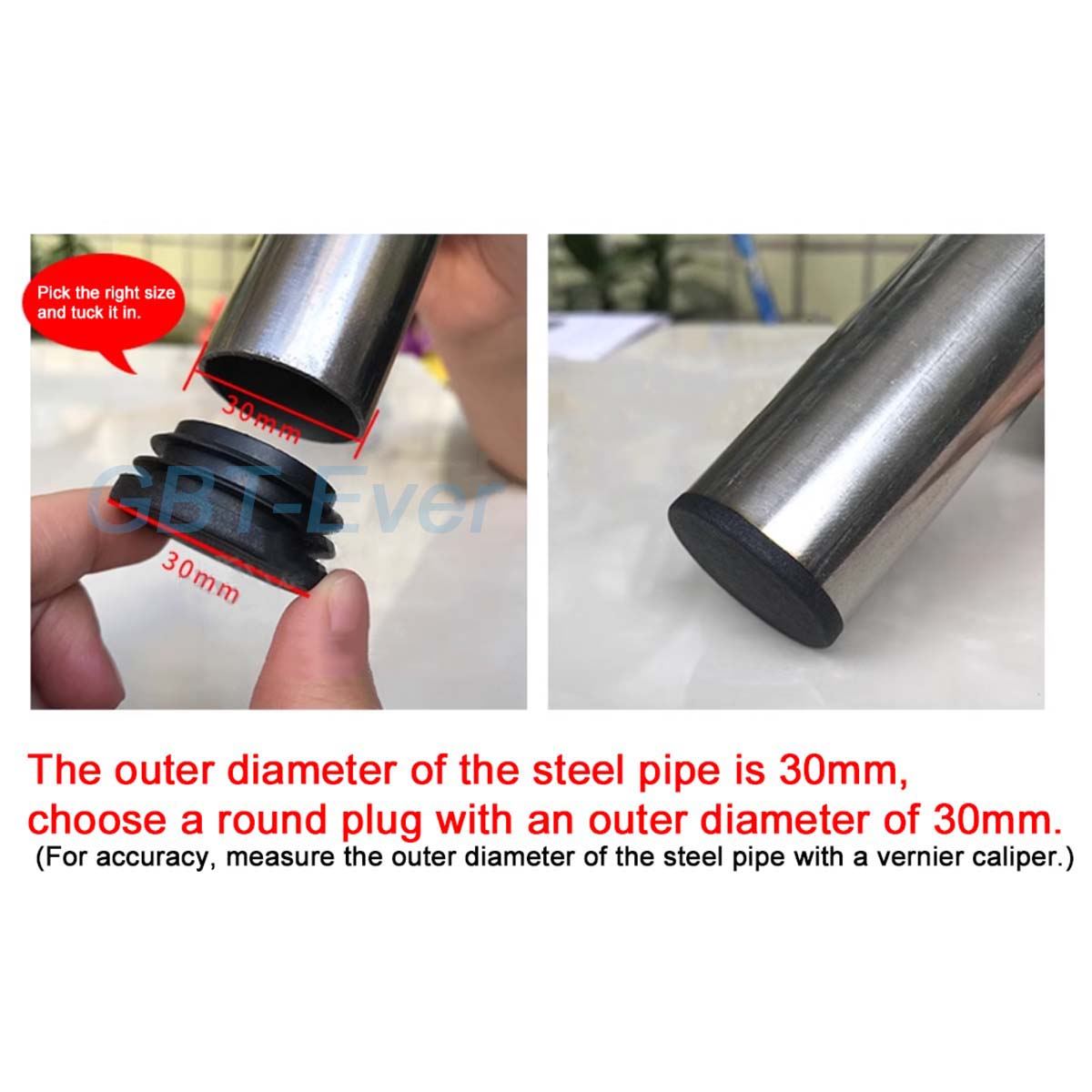 1-20Pcs 10mm-140mm Black Round Plastic Blanking End Cap Tube Pipe Inserts Plug Bung Insert Stopper for Chair Table Leg Pipe