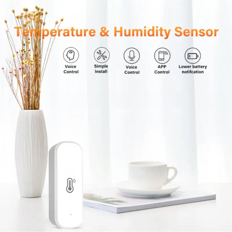 Aubess Tuya Smart Zigbee WiFi Sensor de temperatura y humedad termómetro interior Monitor de temperatura a través de Alexa Google SmartLife