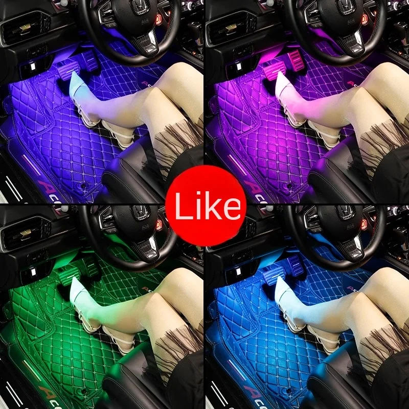 Universal carro rgb luzes ambientais tira led lâmpadas de atmosfera interior 8 cores decorativas fora da estrada 4x4 suv acessórios automóveis