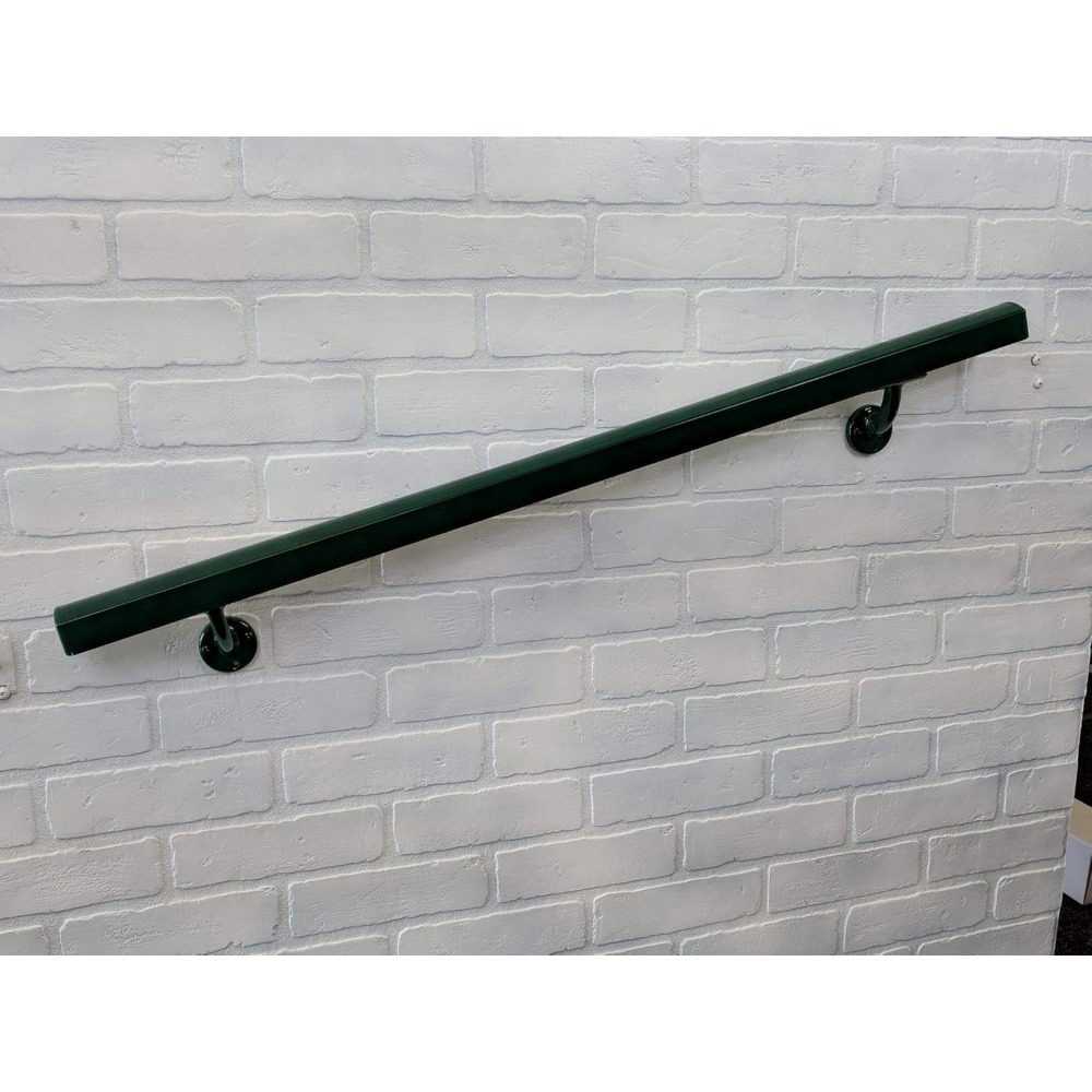 AHR 11' Handrail Section with Mounts - Evergreen - Stair Handrail - USA Made Railing- Easy to Install Handrails for Outdoor & In