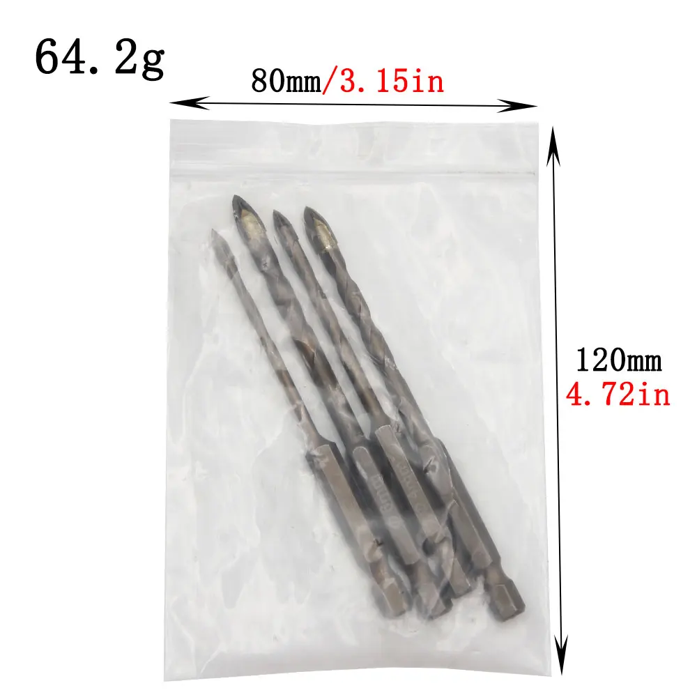 4 PC หกเหลี่ยม Handle CROSS เจาะกระจกบิตกระเบื้องเซรามิคเจาะเบเกอรี่สีเหลืองเกลียวเซรามิคเจาะ Overlord เพชรเครื่องมือ