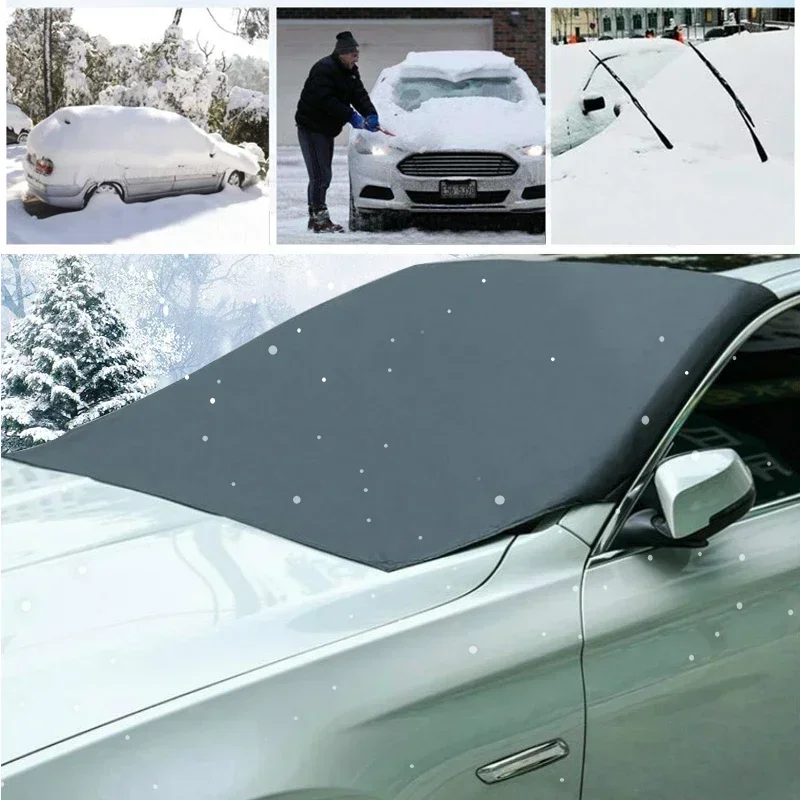 Cubierta de sombrilla para parabrisas de coche, parasol de nieve, Protector impermeable, cubierta magnética para automóvil, cubierta para parabrisas delantero de coche